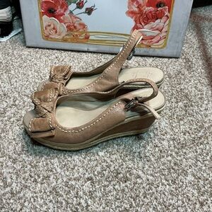 Franco Sarto Brown Slingback Espadrilles